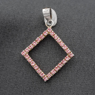 Sterling Silver Open Square Cubic Pendant 3cm