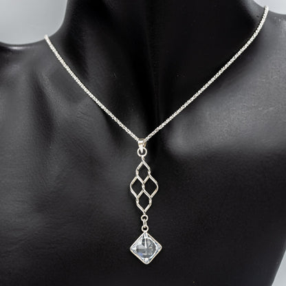 Sterling Silver  Cubic Trellis Drop pendant