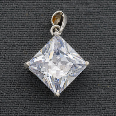 Cubic zirconia set in Sterling silver pendant