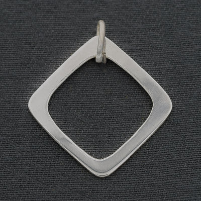 Sterling silver open square pendant