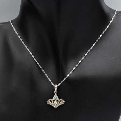 Crown pendant set in Sterling silver with Cubics