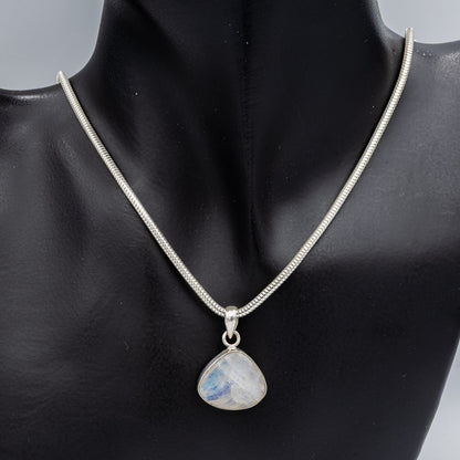 Sterling silver Moonstone triangle pendant