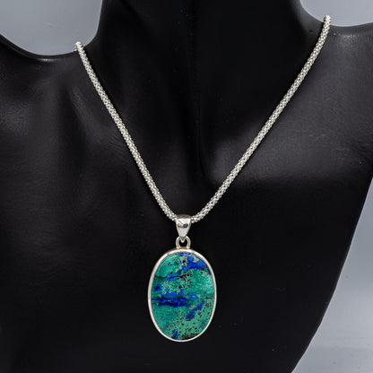 Sterling silver Chrysocolla pendant