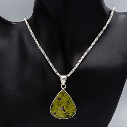 Sterling silver with Stichtite pendant