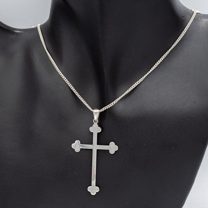 Sterling silver Gothic cross