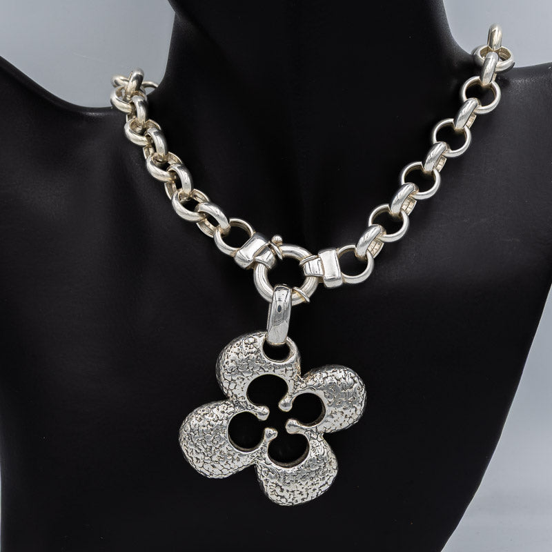 Sterling silver 4 petal pendant