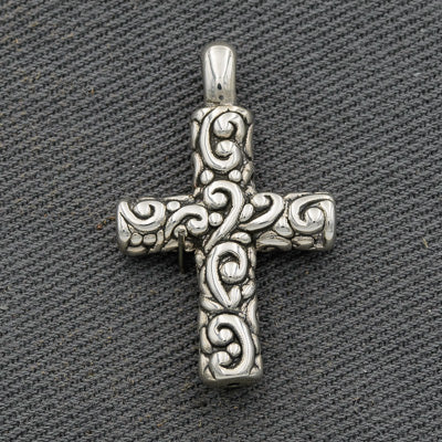 Sterling silver patterned cross