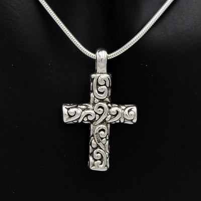 Sterling silver patterned cross