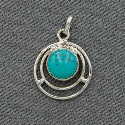 Sterling silver spiral with  turquois