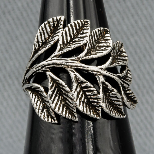 Sterling silver oxidised branch ring