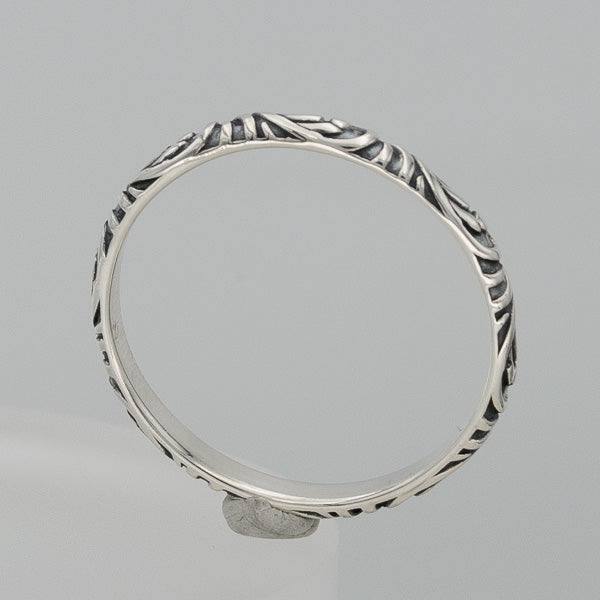Sterling silver ring with patterns 2 mm