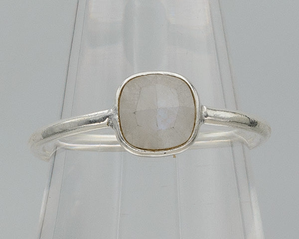 Sterling silver square moonstone rings
