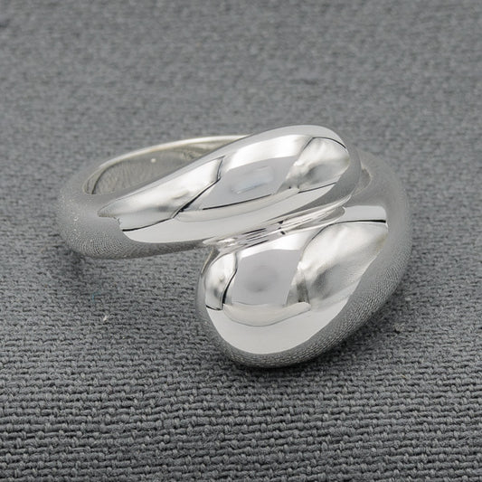 Sterling silver ring overlapping