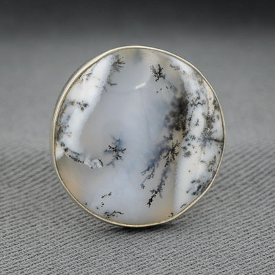 Sterling silver Dendrite opal ring