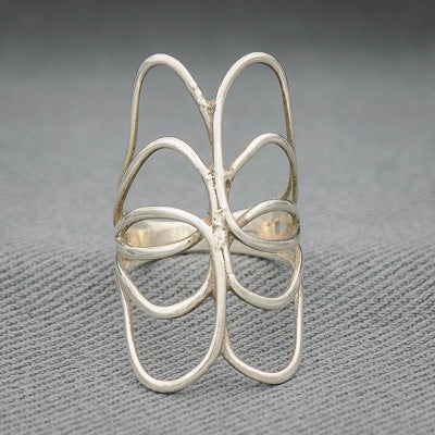 Sterling silver flowing lines ring