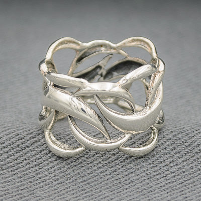 sterling silver open patterned ring
