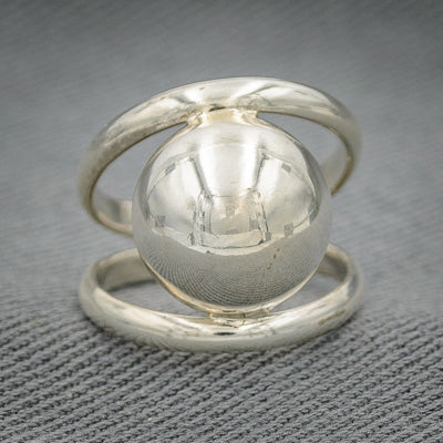 Sterling silver dome flank ring