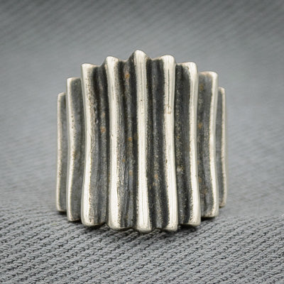 Sterling silver fluted ring