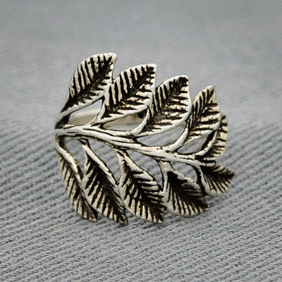 Sterling silver oxidised branch ring