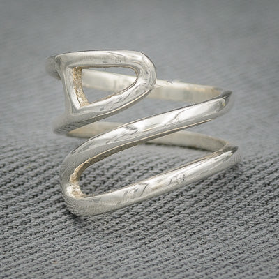 Sterling silver wrap around open band