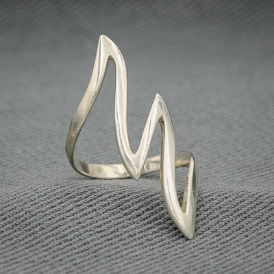 Sterling silver zig zag ring