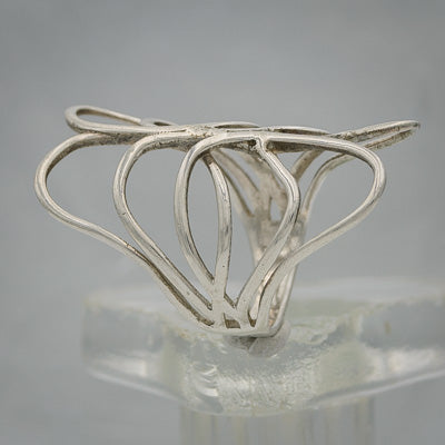 Sterling silver flowing lines ring