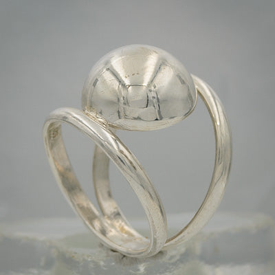 Sterling silver dome flank ring