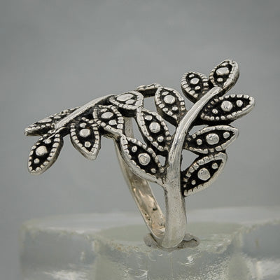 Sterling silver wrap around branch ring