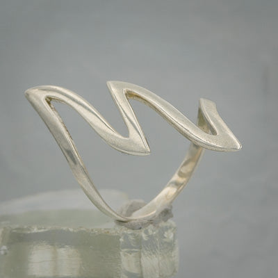 Sterling silver zig zag ring