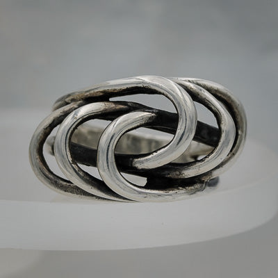 Sterling silver intertwined wired ring