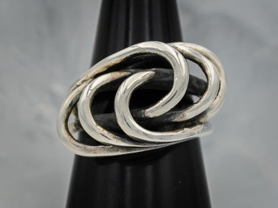 Sterling silver intertwined wired ring