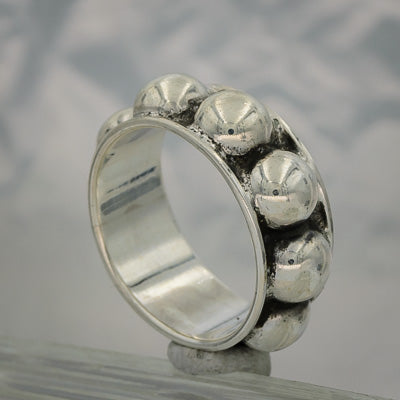 Sterling silver ring with bobbles