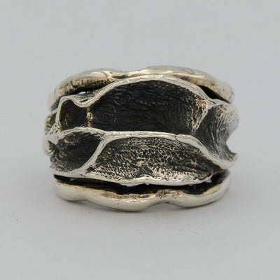 Sterling silver oxidized crater ring