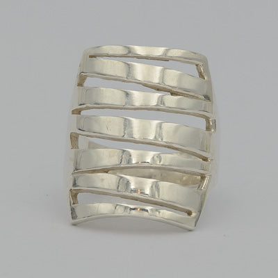 Sterling silver 7 irregular bar ring