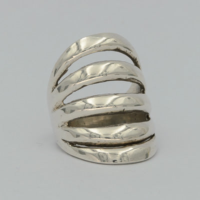 Sterling silver 5 half round  bar ring