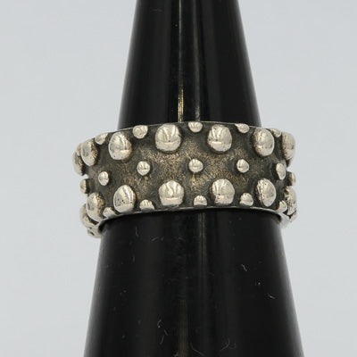 Sterling silver oxidized ring with dots