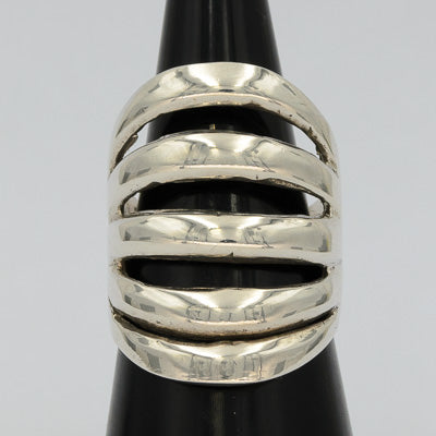 Sterling silver 5 half round  bar ring