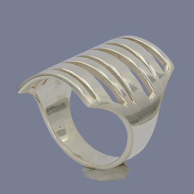 Sterling silver 7 irregular bar ring