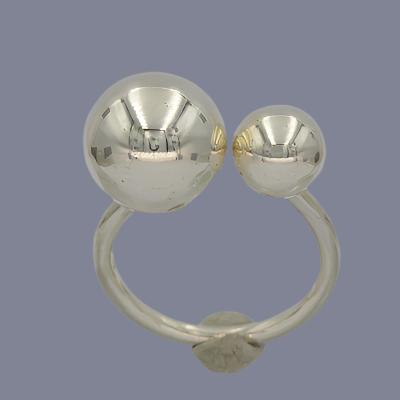 Sterling silver double ball ring