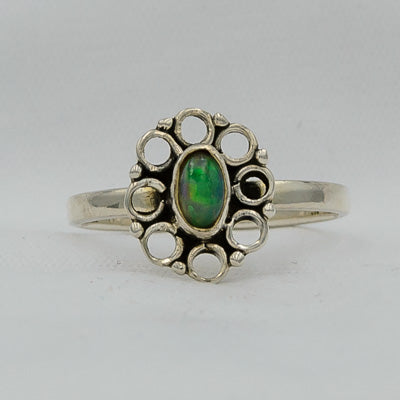 Sterling silver ring with a Ethiopian opal