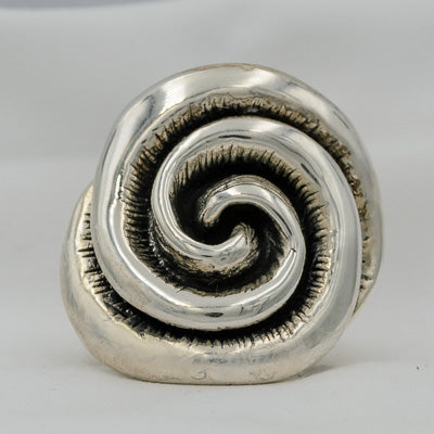 Sterling silver bold spiral ring