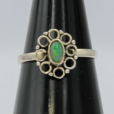 Sterling silver ring with a Ethiopian opal