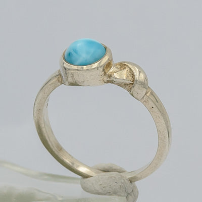 Sterling Silver Larimar Ring Soft Blue Stone - Silvertree Jewelry #