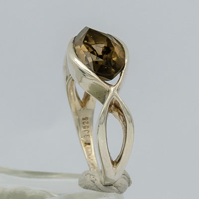 Sterling Silver Smoky Quartz Oval Ring - Silvertree Jewelry #