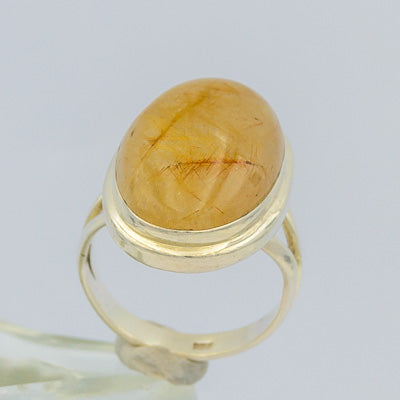 Sterling silver with a rutilated quartz ring