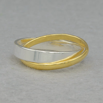 Sterling silver and gold plated ring