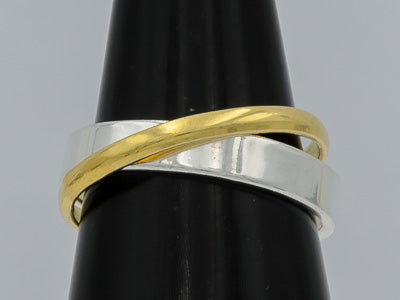 Sterling silver and gold plated ring