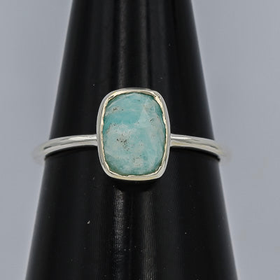 Sterling silver amazonite stone ring