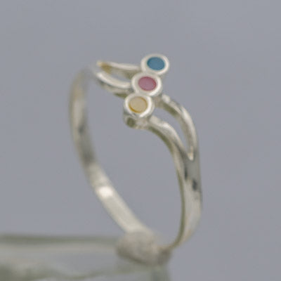 Sterling Silver Multi MOP Split Shank Ring - Silvertree Jewelry #