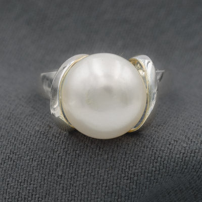 Sterling Silver Pearl Statement Ring - Silvertree Jewelry #